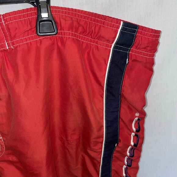 Speedo Swim Trunks Men’s Size 52 Red Blue Drawstring Inseam 9 Abrasions - Picture 5 of 12